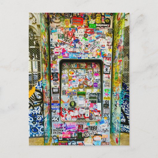 リスボンはがき、おもしろいはがき、グラフィティカラフルー ポストカード (正面)