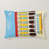 リスボンイエロートラムヴィンテージスタイル アクセントクッション (正面)