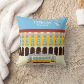 リスボンイエロートラムヴィンテージスタイル クッション (ブランケット)