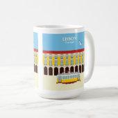 リスボンイエロートラムヴィンテージスタイル コーヒーマグカップ (正面右)