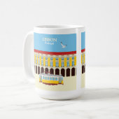 リスボンイエロートラムヴィンテージスタイル コーヒーマグカップ (正面左)
