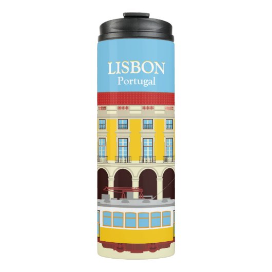 リスボンイエロートラムヴィンテージスタイル タンブラー (正面)