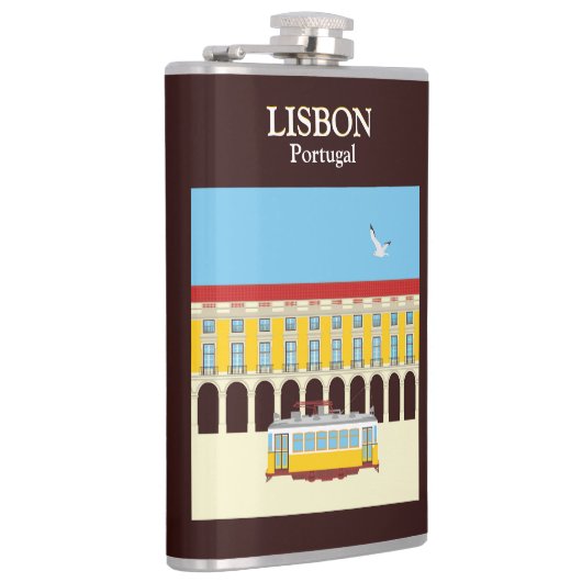リスボンイエロートラムヴィンテージスタイル フラスク (右)