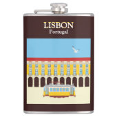 リスボンイエロートラムヴィンテージスタイル フラスク (正面)