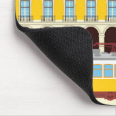 リスボンイエロートラムヴィンテージスタイル マウスパッド (コーナー)