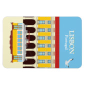 リスボンイエロートラムヴィンテージスタイル マグネット (横)