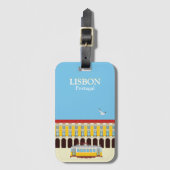 リスボンイエロートラムヴィンテージスタイル ラゲッジタグ (正面縦)