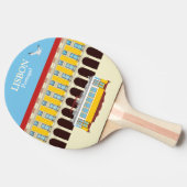 リスボンイエロートラムヴィンテージスタイル 卓球ラケット (横)