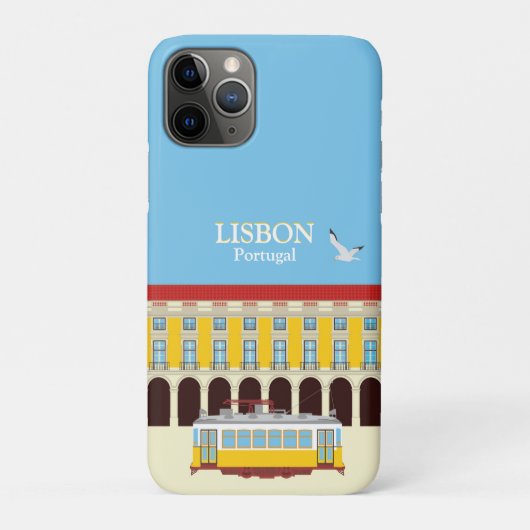 リスボンイエロートラムヴィンテージスタイル Case-Mate iPhoneケース (裏)