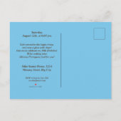 リスボンイエロートラムヴィンテージ誕生日パーティー インビテーションポストカード (裏面)