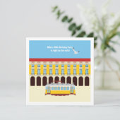 リスボンイエロートラムヴィンテージ誕生日パーティー 招待状 (スタンド正面)