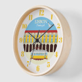 リスボンイエロートラムヴィンテージ 壁時計 (傾斜)