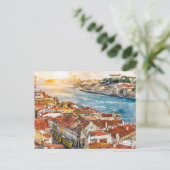 リスボンウォーター絵を描カラー ポストカード (スタンド正面)