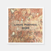 リスボンオレンジブラウン抽象芸術 スタンダードカクテルナプキン (正面)