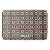 リスボンカラフルタイルまたはアズレホス模様 バスマット (正面)