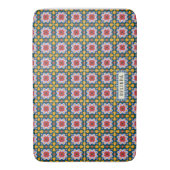 リスボンカラフルタイルまたはアズレホス模様 バスマット (正面縦)