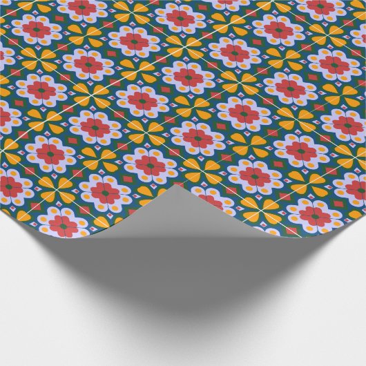 リスボンカラフルタイルまたはアズレホス模様 ラッピングペーパー (角)