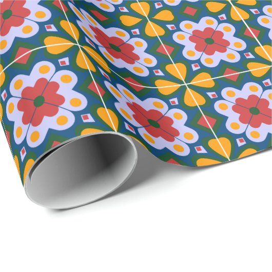 リスボンカラフルタイルまたはアズレホス模様 ラッピングペーパー (ロールコーナー)