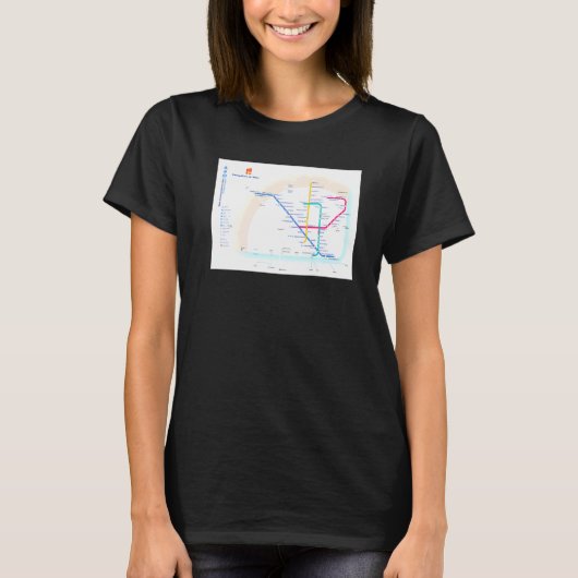 リスボンサブウェイマップポルトガルT Tシャツ (正面)