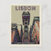 リスボンサンタジュスタエレベーターイラストレーションポルトガル ポストカード (正面)
