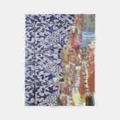 リスボンシティポルトガルのタイルモンタージュ – Azulejo フリースブランケット (正面)