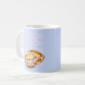 リスボントラベルアートブルー,ポルトガル,パステル コーヒーマグカップ (正面左)