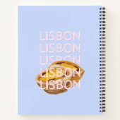 リスボントラベルアートブルー，ポルトガル，パステル ノートブック (裏面)