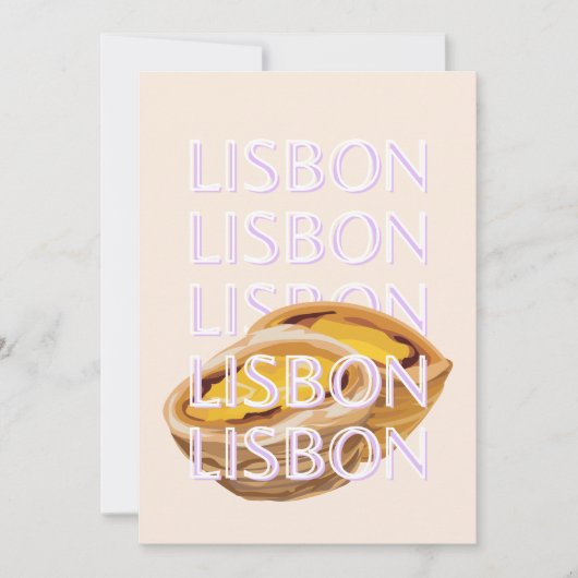 リスボントラベルアート，ポルトガル旅行アート，パステル シーズンカード (正面)