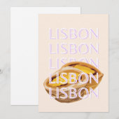 リスボントラベルアート，ポルトガル旅行アート，パステル シーズンカード (正面/裏面)