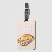 リスボントラベルアート，ポルトガル旅行アート，パステル ラゲッジタグ (正面縦)
