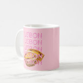 リスボントラベルアート,ポルトガル,ピンク名門私立校風の, コーヒーマグカップ (正面左)