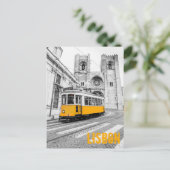 リスボントラムポルトガルヴィンテージ路面電車 シーズンポストカード (スタンド正面)