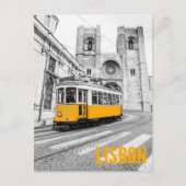 リスボントラムポルトガルヴィンテージ路面電車 シーズンポストカード (正面)