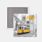 リスボントラムポルトガルヴィンテージ路面電車 マグネット (正面/裏面)