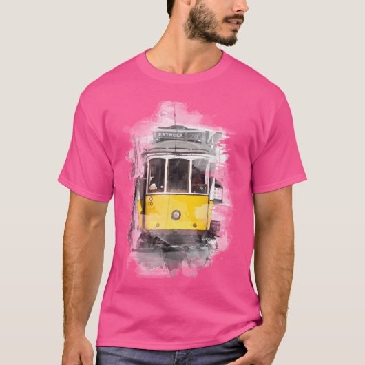 リスボントラム28水彩 Tシャツ (正面)
