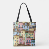 リスボンハウス：水彩針状。 トートバッグ (裏面)