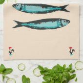 リスボンフェスティバルのイワシ、ポルトガルのシンボル キッチンタオル (折り畳み)