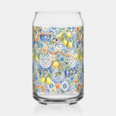 リスボンブルーレモンタイル シトラス キッチン デコ ガラス缶 (右)