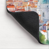 リスボンポルタルウォーターカラーパノラマビューシティ マウスパッド (コーナー)