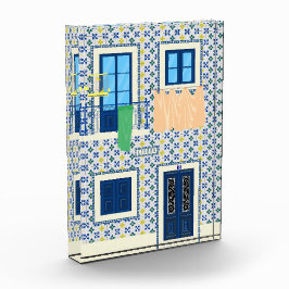 リスボンポルトガルのタイルと鳥の家 フォトブロック