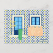 リスボンポルトガルのタイルと鳥の家 ポストカード (正面)