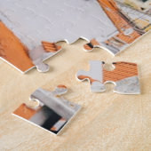 リスボンポルトガルアトランティックビーチレッドルーフズ ジグソーパズル (側面)