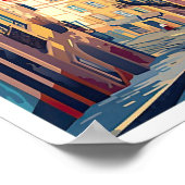 リスボンポルトガルアートヴィンテージトラベルイラストレーション ポスター (角)