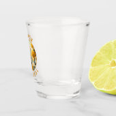 リスボンポルトガルイエロートラムレトロ 動揺して ショットグラス (右)