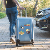 リスボンポルトガルイラストレーションパックステッカー シール (スーツケースインサイチュ)