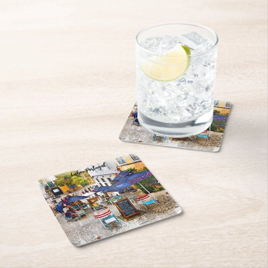 リスボンポルトガルカスタムスクエアコースター スクエアペーパーコースター (インサイチュ)