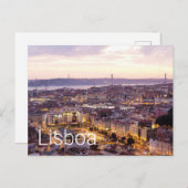 リスボンポルトガルサンセットスカイラインシティスケープお土産 シーズンポストカード (正面/裏面)