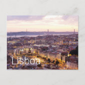 リスボンポルトガルサンセットスカイラインシティスケープお土産 シーズンポストカード (正面)