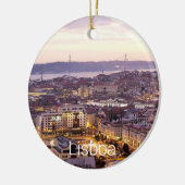 リスボンポルトガルサンセットスカイラインシティスケープお土産 セラミックオーナメント (左)