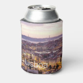 リスボンポルトガルサンセットスカイラインシティスケープお土産 缶クーラー (缶裏面)